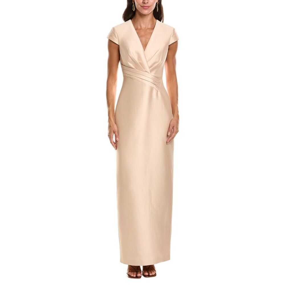 Badgley Mischka Womens Cap Sleeve Gown, Brown